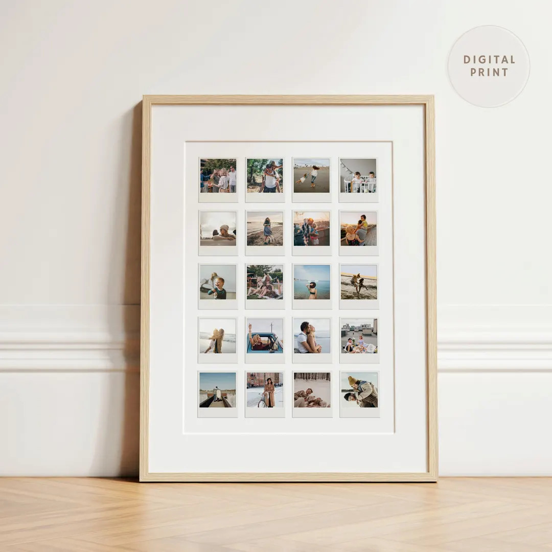 Custom Polaroid Photo Collage Print - Personalized Digital Download Memory Wall Art | Etsy (US)