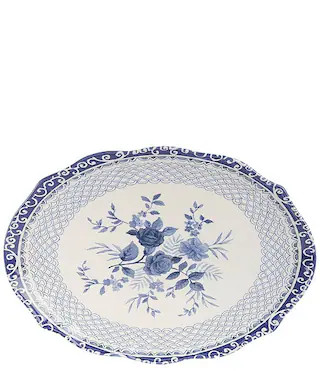 Caroline Collection Blue & White Chinoiserie Oval Platter | Dillard's