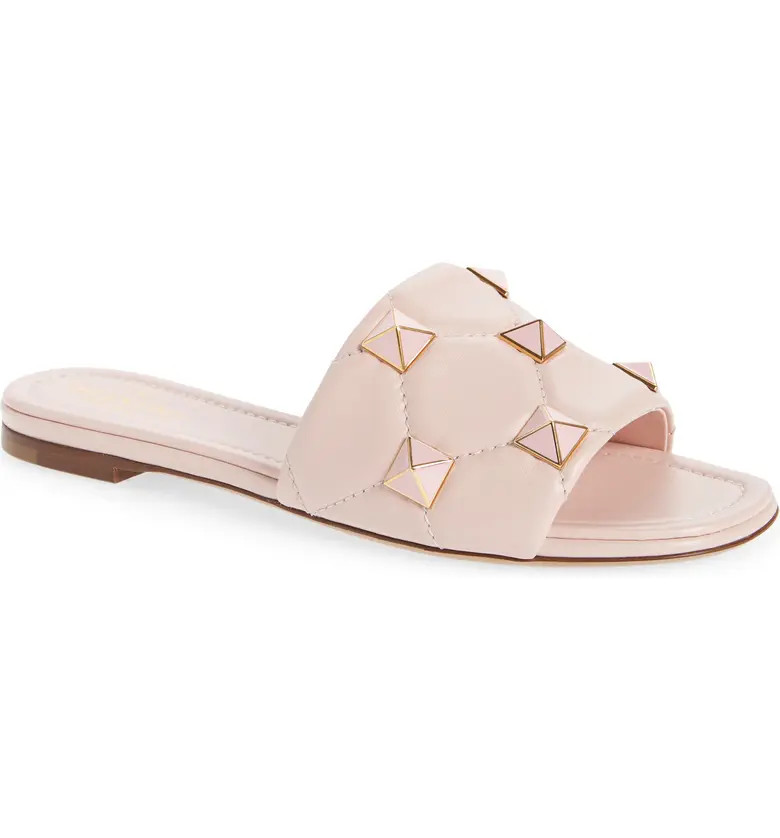 Valentino Garavani Roman Stud Matelassé Slide Sandal | Nordstrom | Nordstrom