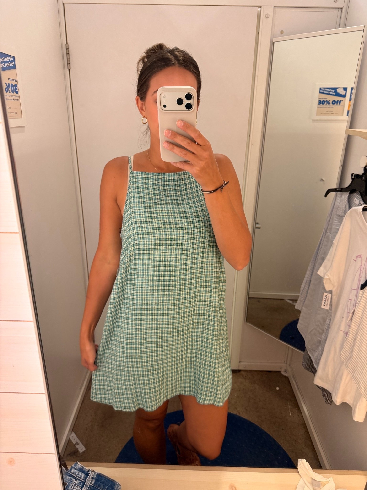 Linen Gingham plaid apron tank dress wearing size m runs large in chest area

#LTKootd #LTKU #LTKSaleAlert