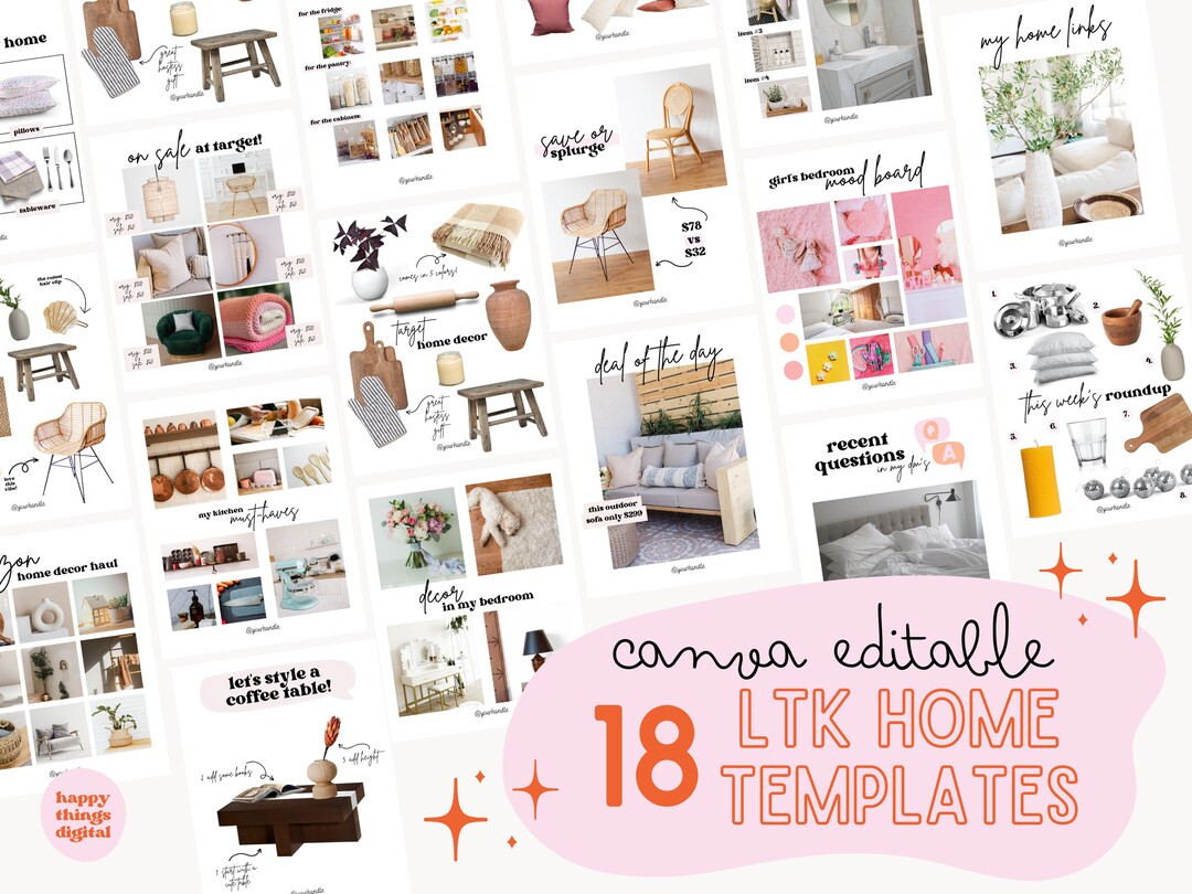 18 LTK Home Templates Minimal Edit in Canva Canva Template Liketoknow.it Template Like to Know It... | Etsy (US)
