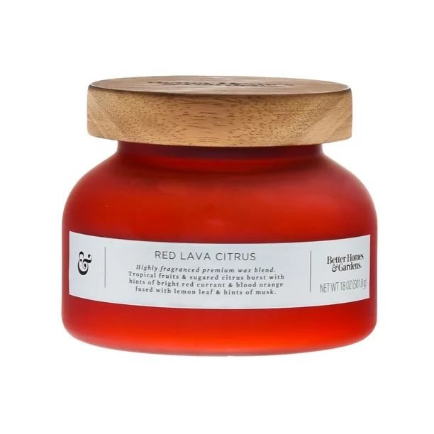 Better Homes & Gardens 18oz Red Lava Citrus Scented 2-Wick Bell Jar Candle - Walmart.com | Walmart (US)