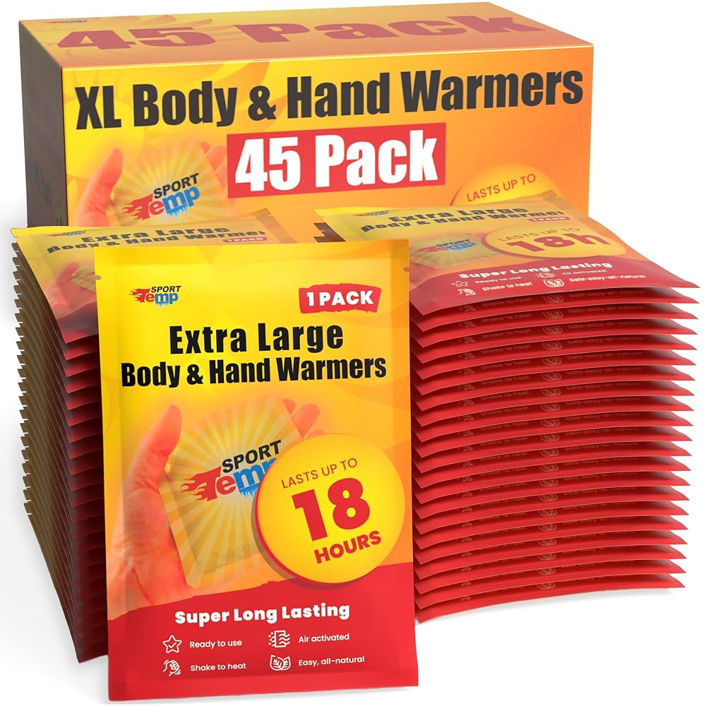 Large Hand & Body Warmers - Up to 18 Hours of Heat, Super Long Lasting - Easy, All Natural - Air ... | Amazon (US)