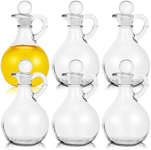 Suclain 6 Sets Glass Oil and Vinegar Cruets Set 12 oz Round Oil Dispensers Olive Bottle with Stop... | Amazon (US)
