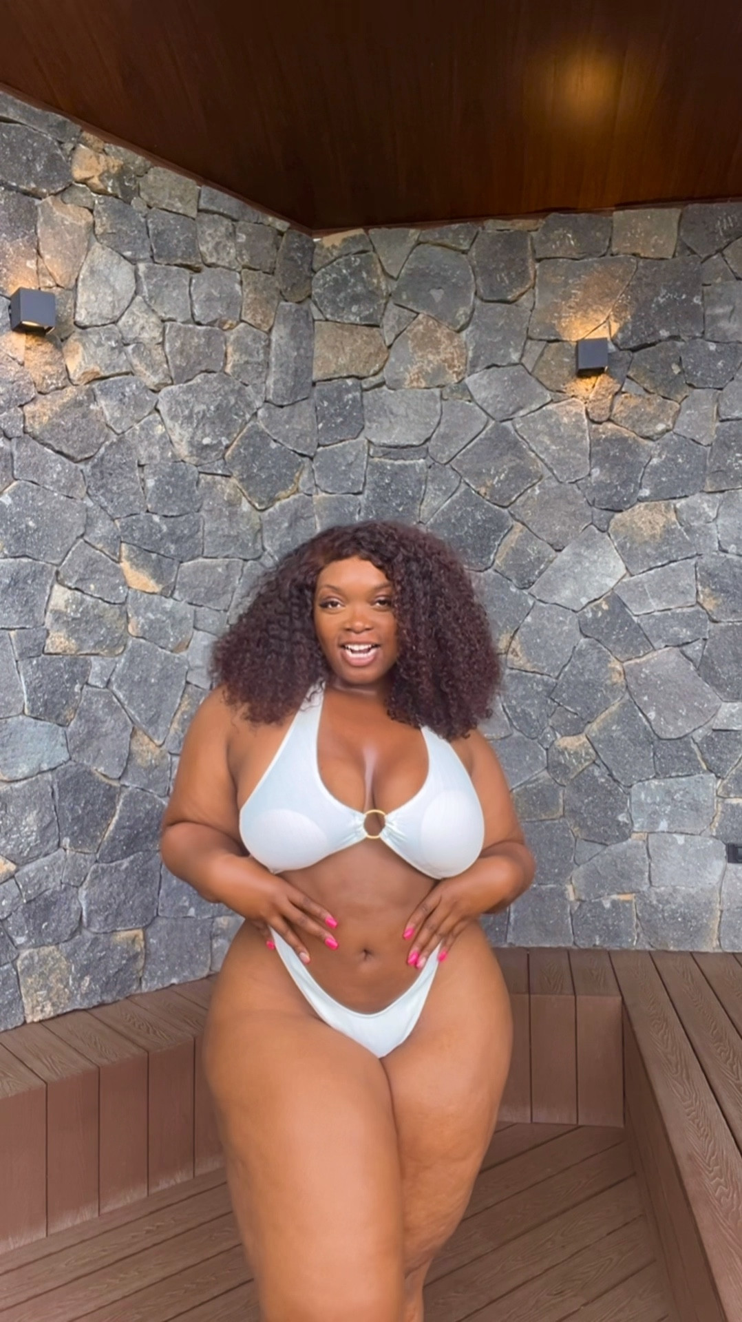 I am wearing a XL. 
I decided to wear it like this but sometimes I do wear it, one shoulder. 

#LTKTravel #LTKPlusSize #LTKSwim