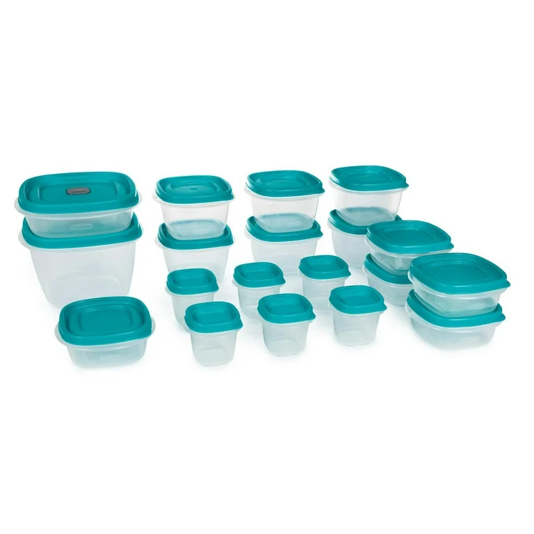 Rubbermaid Easy Find Vented Lids Food Storage Containers, 38-Piece Set, Teal | Walmart (US)