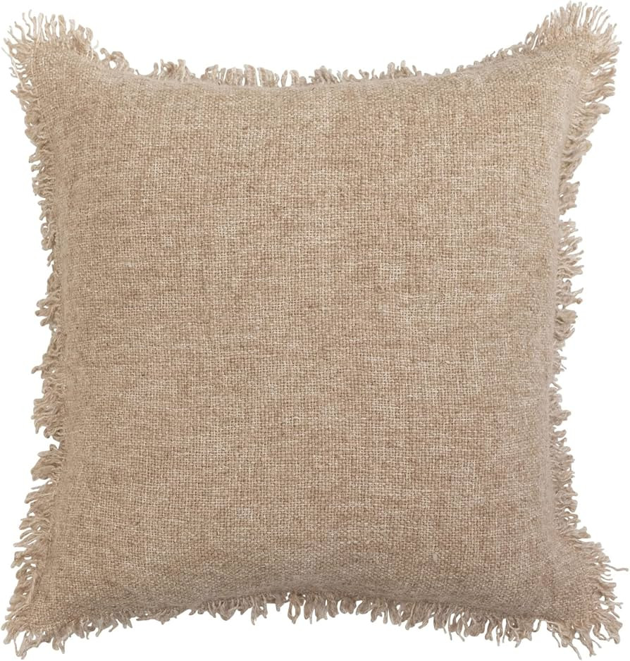 Creative Co-Op Melange Jute and Cotton Blend Fringe, Natural Pillow Covers, 20" L x 20" W x 0" H,... | Amazon (US)