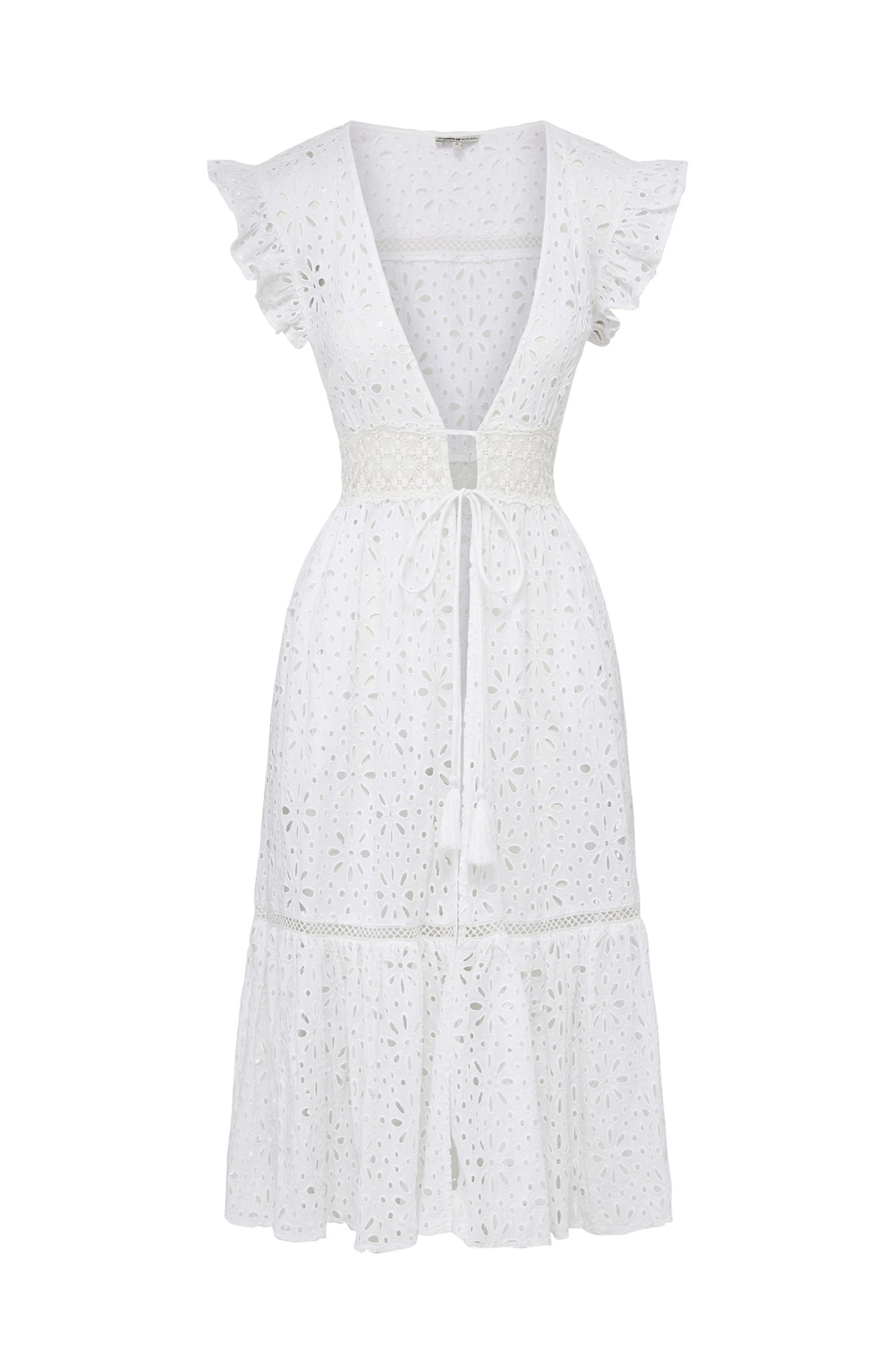 Lauren Lace-Trim Eyelet Cover-up Dress | Nordstrom