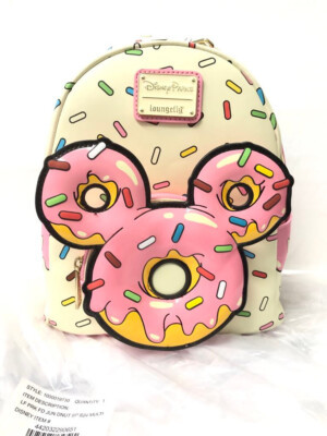 Loungefly Mini Backpack DISNEY PARKS Eats Mickey Mouse Donut Pink Sprinkles NWT | eBay US