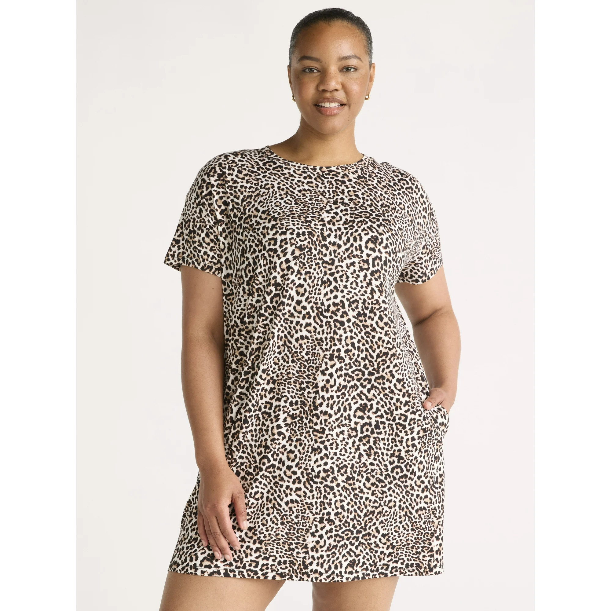 Joyspun Women's Dreamy Soft Collection Sleepshirt with Short Sleeves, Sizes S/M-2X/3X | Walmart (US)