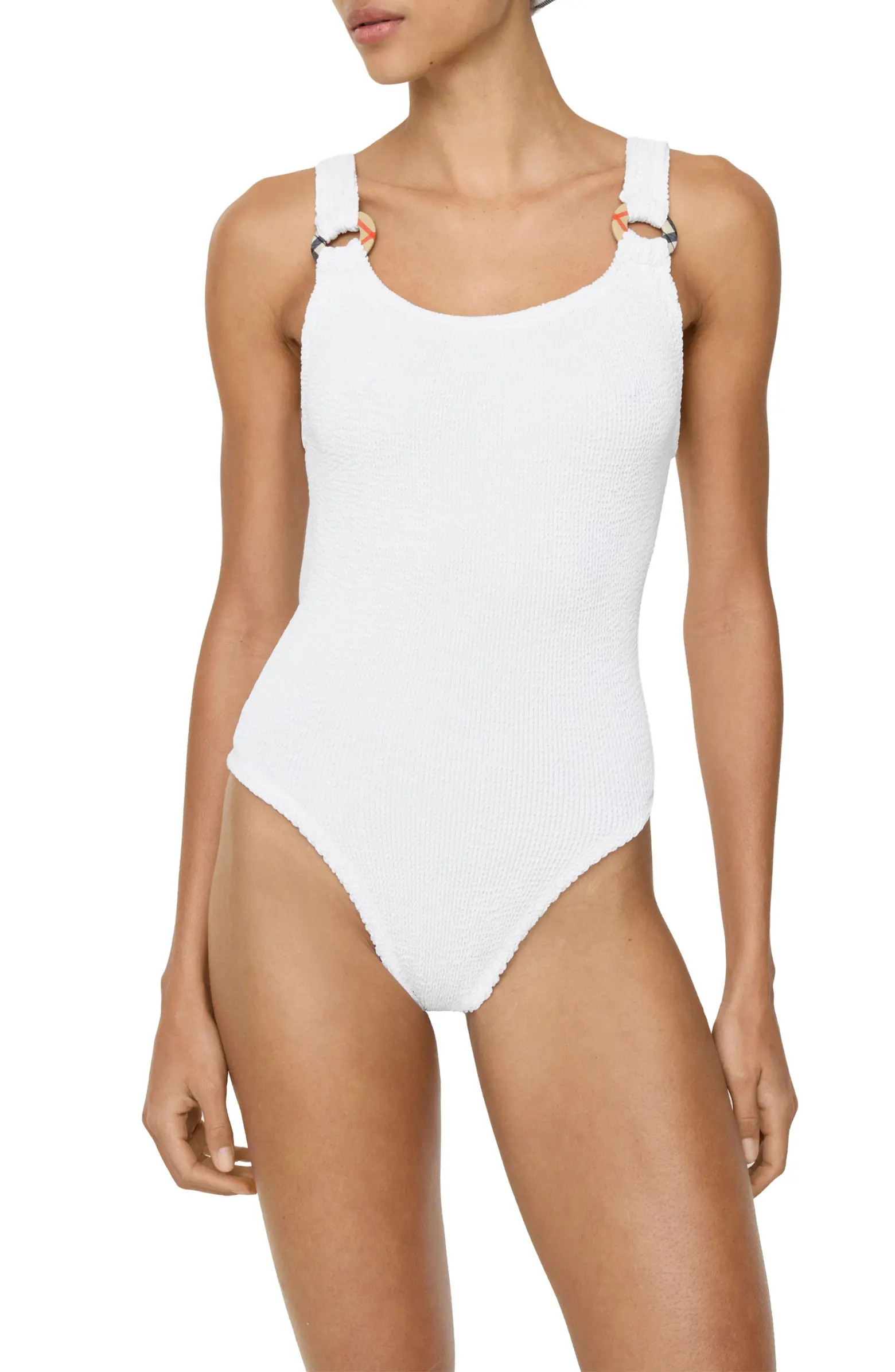 Burberry x Hunza G Domino Original Crinkle™ One-Piece Swimsuit | Nordstrom | Nordstrom