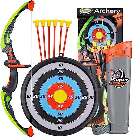 Toysery Bow and Arrow for Kids with LED Flash Lights - Archery Set with 6 Suction Cups Arrows, Ta... | Amazon (US)