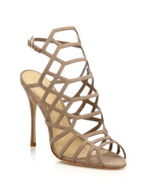 Juliana Suede Caged Sandals | Saks Fifth Avenue