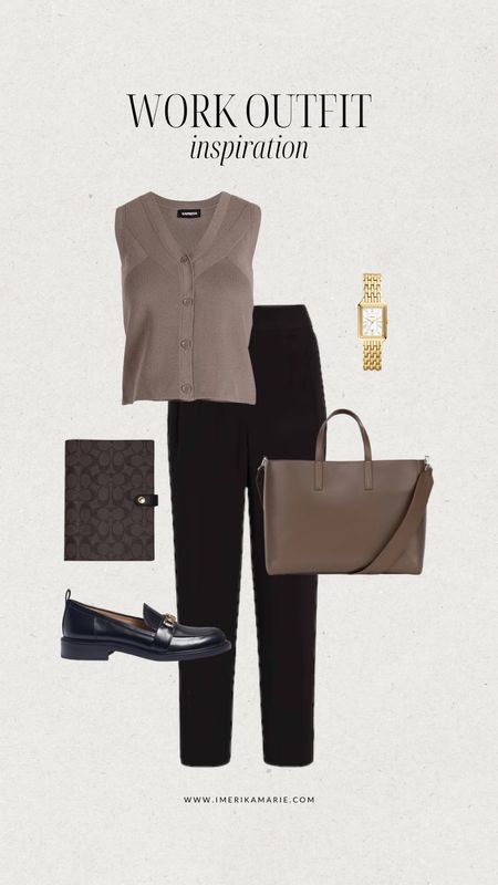 workwear. work outfit. office outfit. sweater vest. work pants. work bag. loafers. business casual. young professional. 

#LTKunder100 #LTKstyletip #LTKworkwear