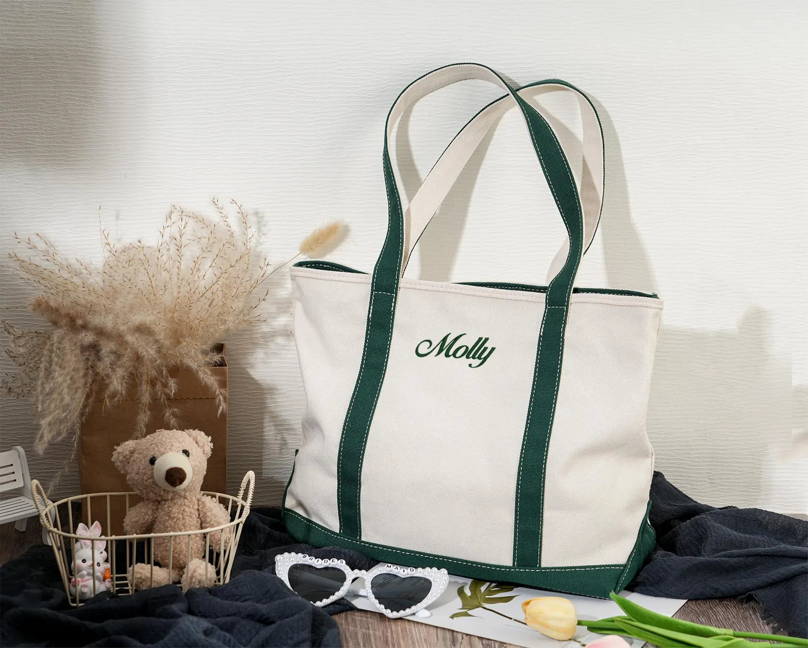 Custom Text Boat Tote Bag,personalized Embroidered Tote Bag,personalized Name Tote Bag,bridesmaid... | Etsy (US)
