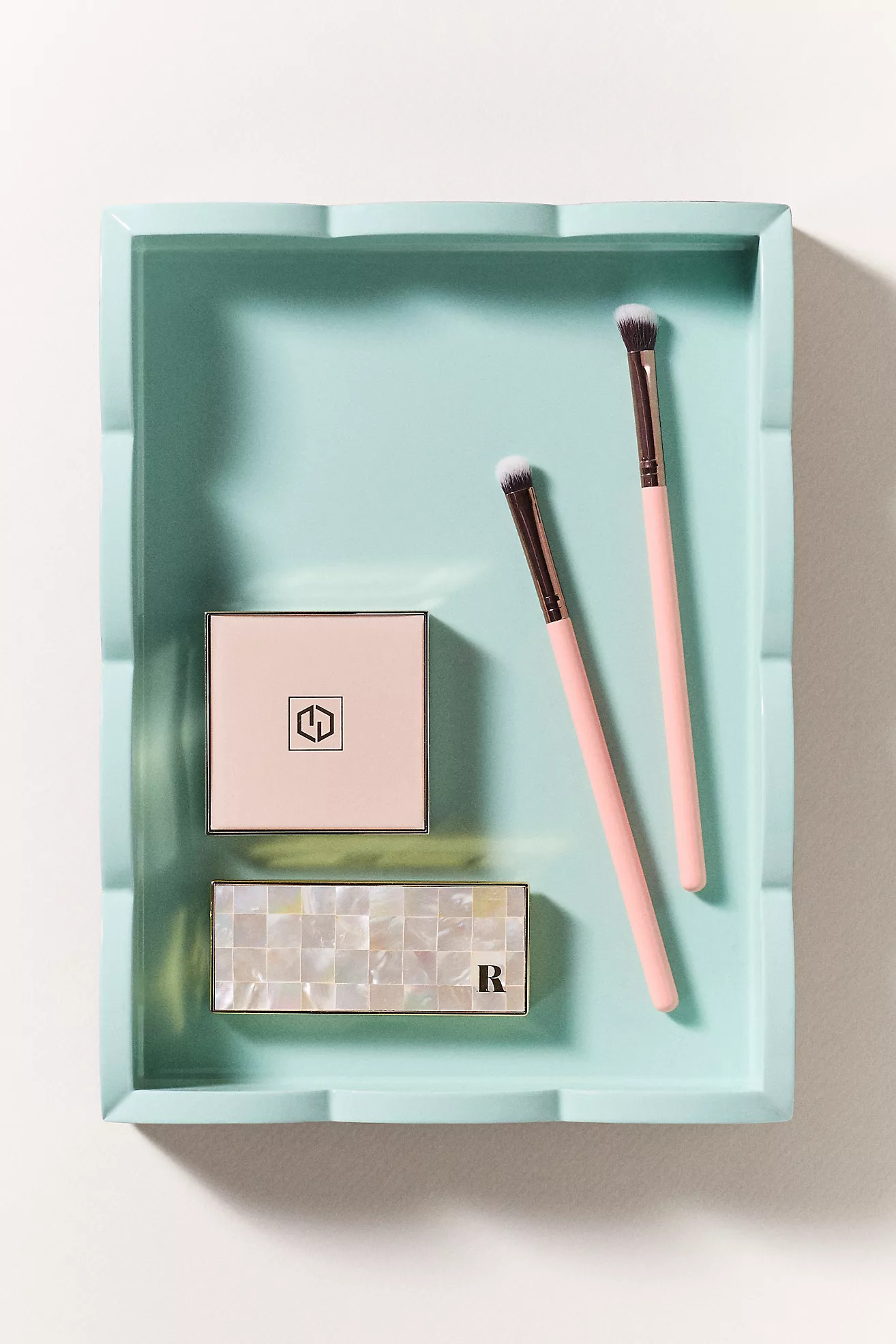 Addison Ross Two-Tone Small Scallop Lacquer Tray | Anthropologie (US)