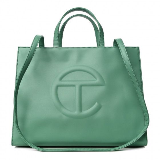 TELFAR Vegan Leather Medium Shopping Bag Sage | Fashionphile
