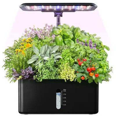 Growing System Indoor Garden: Herb Garden Kit Indoor With LED Grow Light Quiet Smart Water Pump Automatic Timer Healthy Fresh Herbs Vegetables - Hydro | Wayfair North America