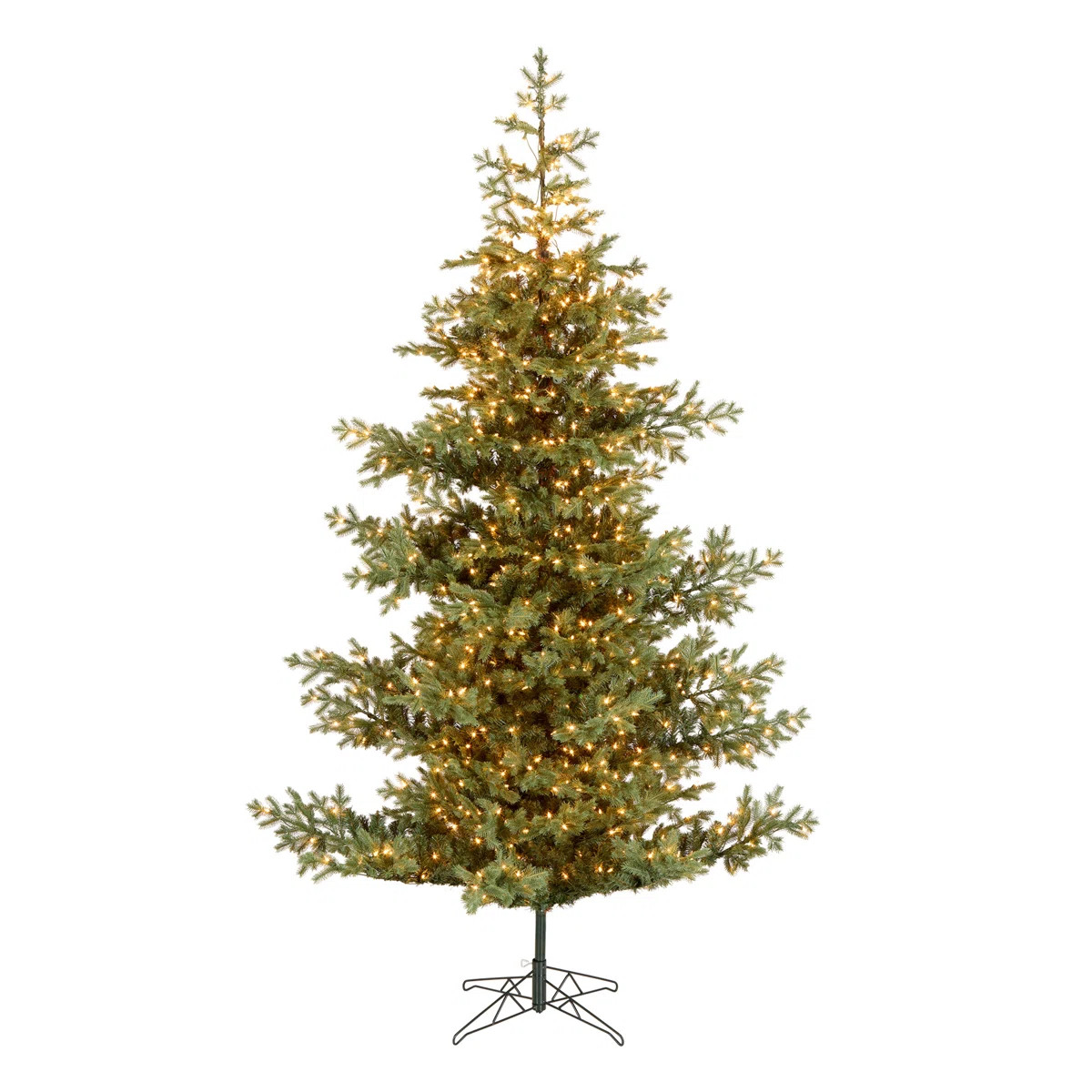 HGTV Cozy Winter Lighted Cedar Christmas Tree with Realistic Needles | Wayfair North America