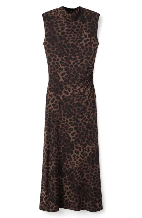 MANGO Leopard Sleeveless Maxi Dress in Brown at Nordstrom, Size 2 | Nordstrom
