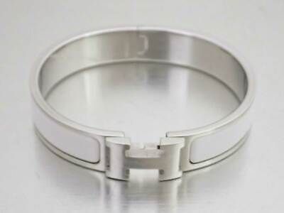 Auth HERMES Clic Clac Bangle Bracelet White/Silvertone Enamel/Metal - e47227a  | eBay | eBay US