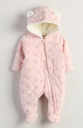 Hooded Quilted Fleece Lined Bunting | Nordstrom