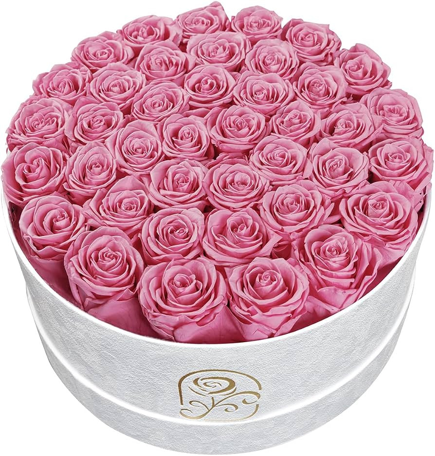 Gifts for Women Preserved Roses Flower Box, Luxury Velvet Box with 40 Roses, Preserved Flowers, R... | Amazon (US)