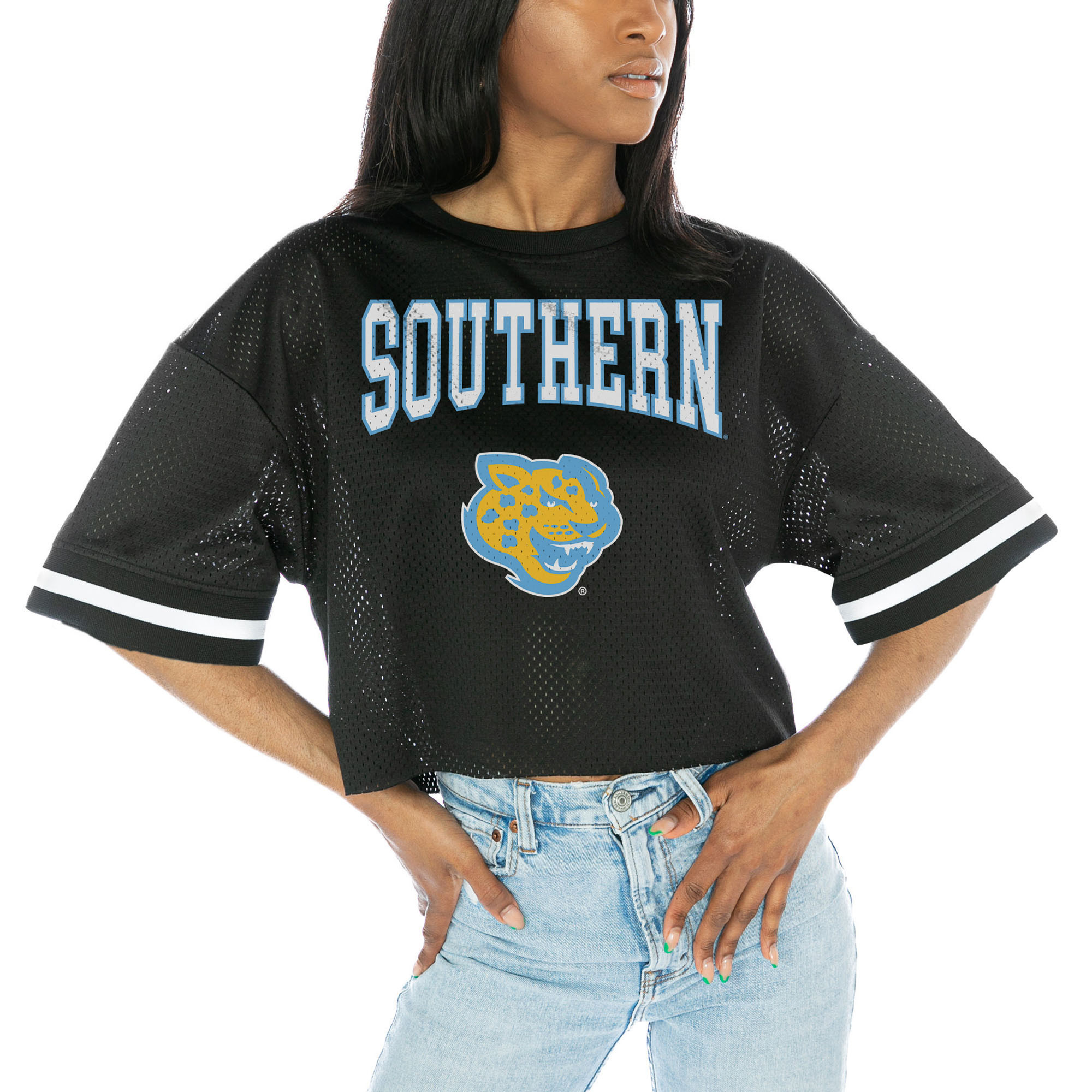 Women's Gameday Couture Black Southern University Jaguars Game Face Fashion Jersey | Fanatics
