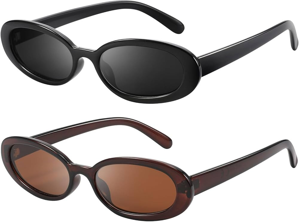 Sunglasses Womens Retro Oval Sunglasses for Women Men Fashion Small Oval Sun Glasses 90s Vintage ... | Amazon (US)