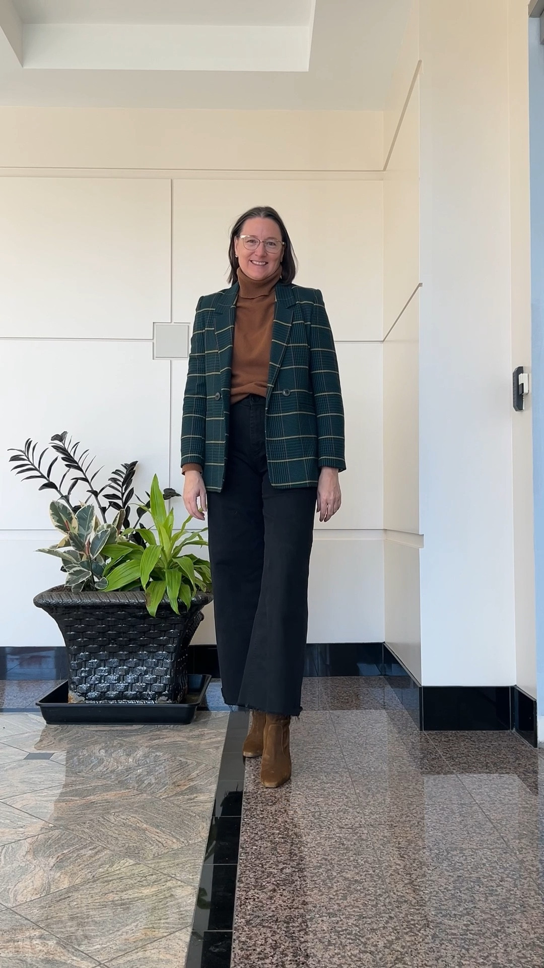 Brown Suede Boots on Repeat

The boots I keep reaching for. Polished. Hand Made. Timeless. I just hit publish on a blog post showcasing one of my most worn pieces. It includes all the ways I have styled these beauties to go to the office (and a few weekends too) — from cozy knits to fun skirts and this perfect plaid blazer moment.

📰 READ THE BLOG
🔗 https://my9to5shoes.com



✨Outfit Details:
Plaid blazer, brown cashmere turtleneck and black  jeans are just a teaser for the looks on the blog and in my feed — all styled to ensure you look and feel good walking into the office.  

📏 Size 8-10 M-L | 5’8 | 150lbs | 38AA

#Outfitinspiration #workwearinspo #outfitideas #fallfashion #whatiworetowork 

#LTKWorkwear #LTKOver40 #LTKShoeCrush