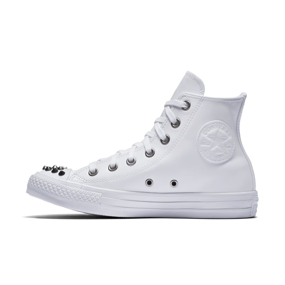 Converse Chuck Taylor All Star Leather And Studs High Top Women's Shoe Size 5 (White) | Converse (US)