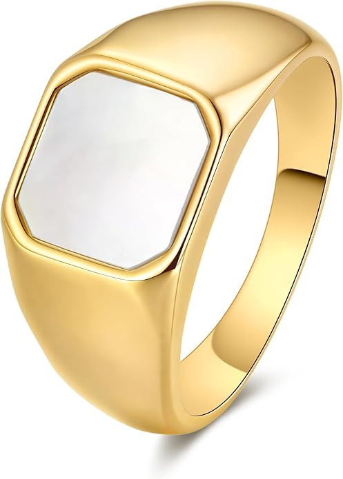 YeGieonr Gold Rings for Women Trendy Non Tarnish Chunky Gold Plated Ring, Waterproof Stainless St... | Amazon (US)