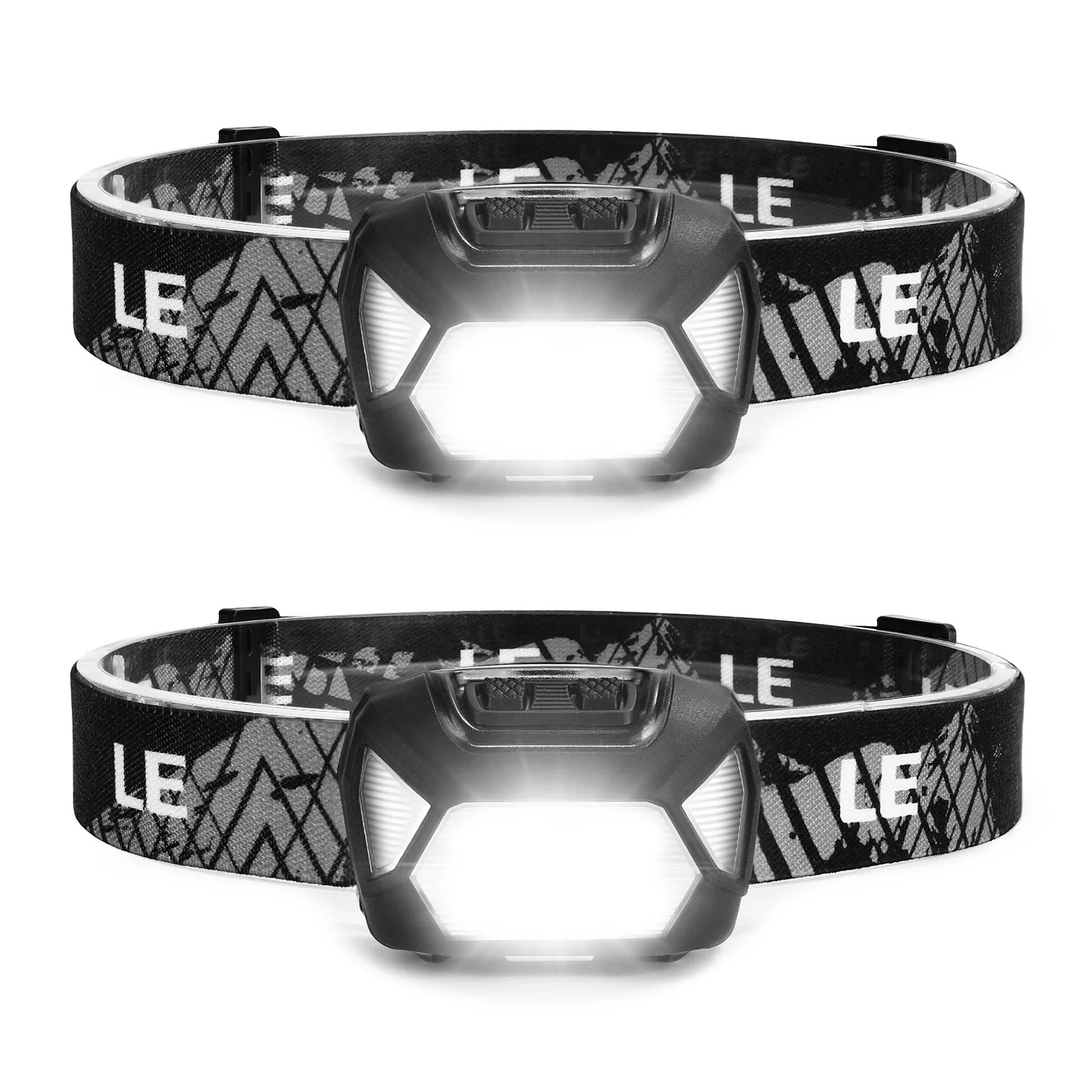 Lepro 2-Pack LED Battery Powered Head lamp  , Super Bright Flashlights with Adjustable Headband a... | Walmart (US)