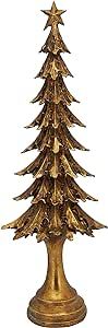 Fennco Styles Resin Gold Vintage Christmas Tree Figurine with Star Topper 20" H - Tabletop Small ... | Amazon (US)