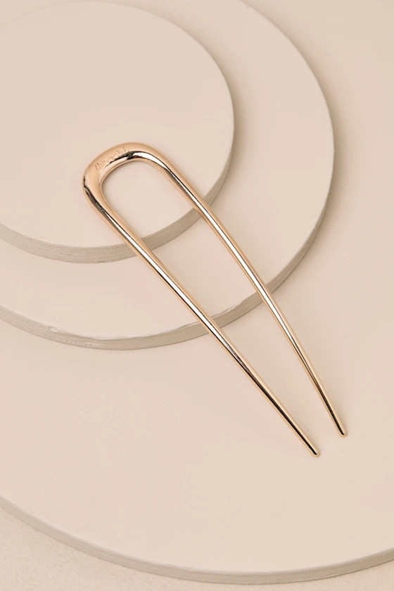 Gold Metal Oversized French Hair Pin | Lulus