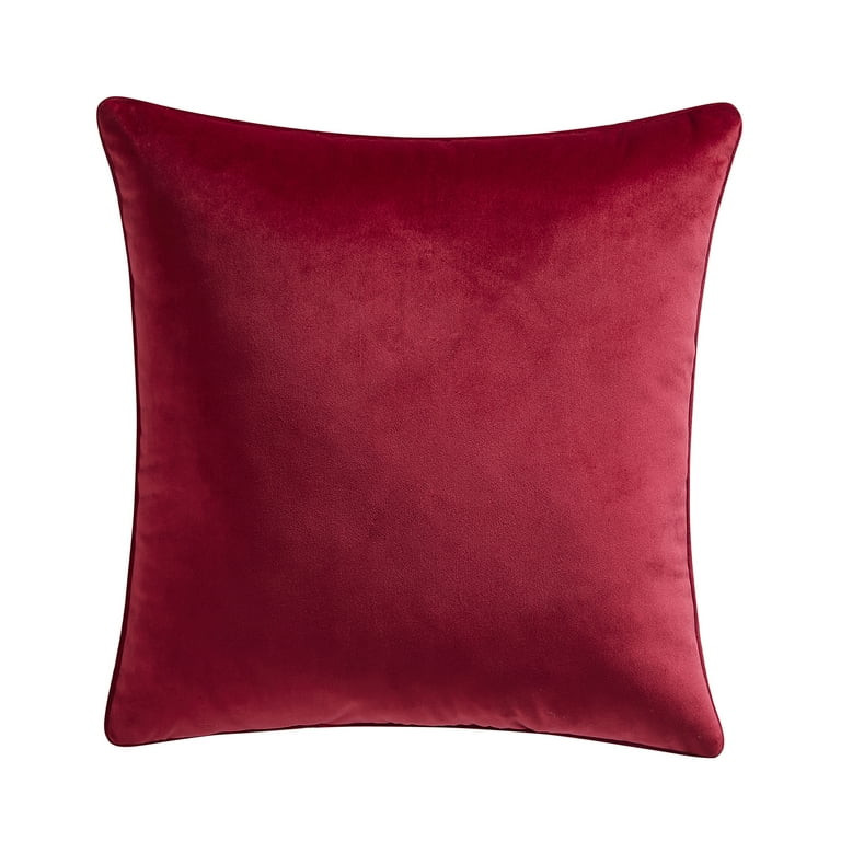 Holiday Time 18" x 18" Red Velvet Decorative Pillow | Walmart (US)