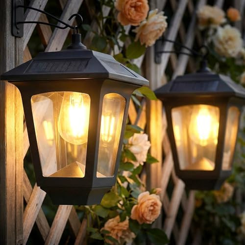 PASAMIC Solar Wall Lanterns Outdoor, 70 Lumens Hanging & Wall Mount Solar Porch Lights, IP65 Wate... | Amazon (US)