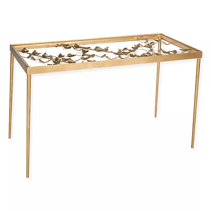 Safavieh Rosalia Butterfly Desk in Antique Gold Leaf | Bed Bath & Beyond | Bed Bath & Beyond