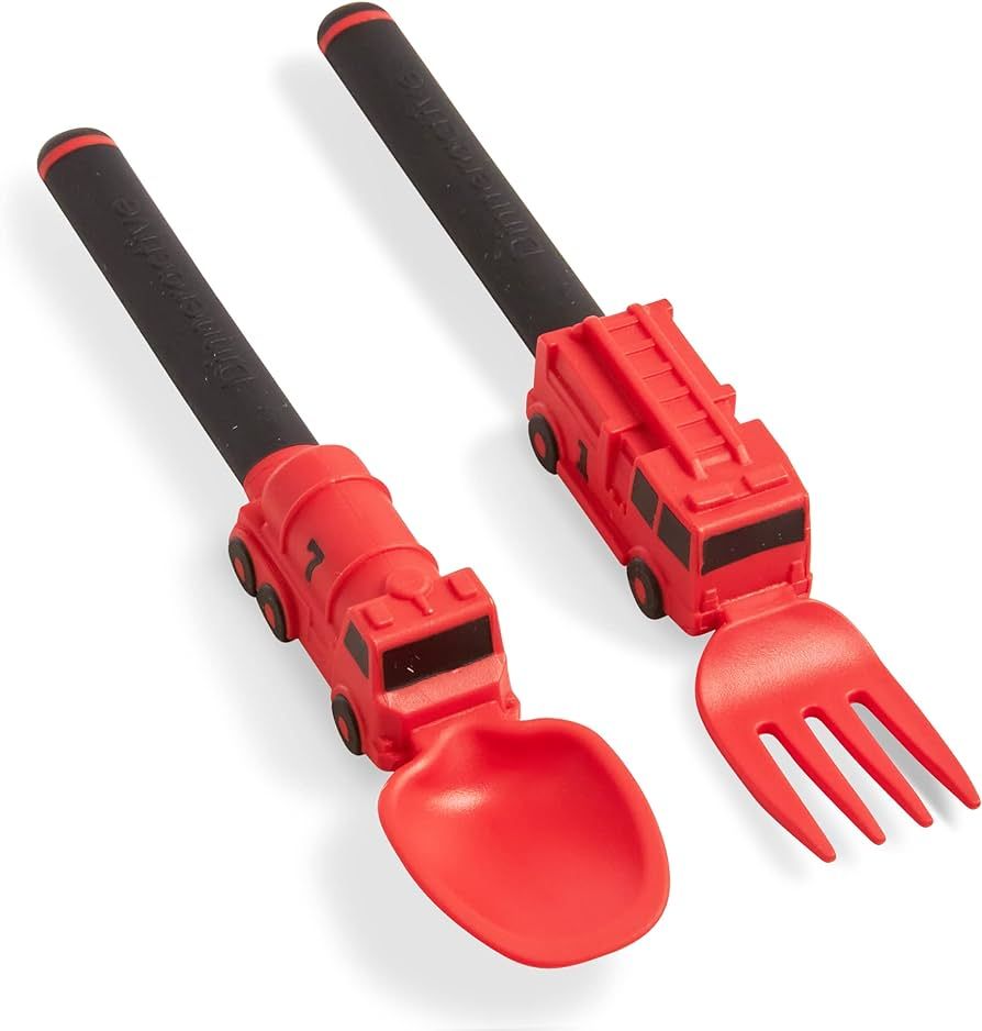 Dinneractive Utensil Set for Kids – Red Firefighter Themed Fork and Spoon for Toddlers and Youn... | Amazon (US)
