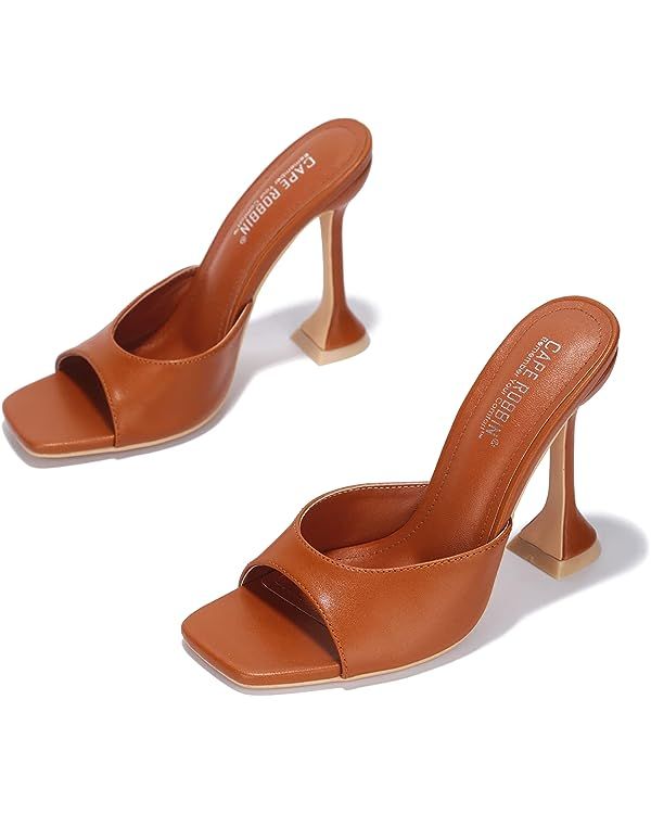 Cape Robbin Lithe Sexy High Heels for Women, Square Open Toe Shoes Heels | Amazon (US)