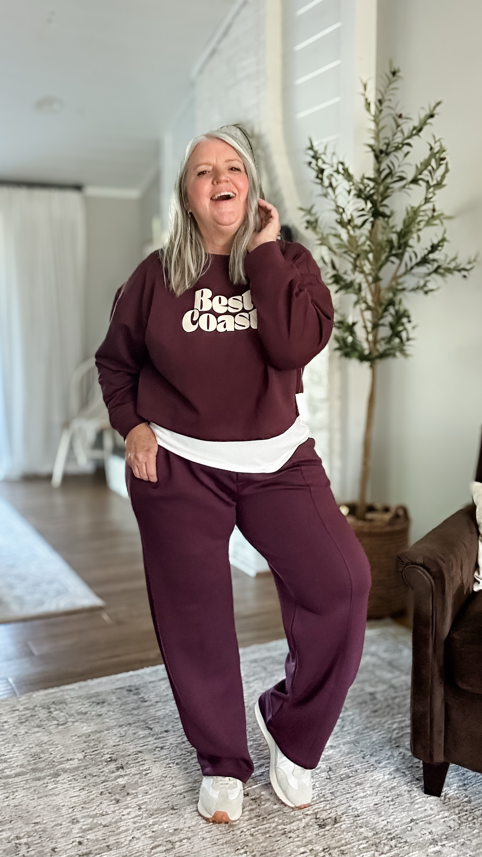 There is something good about all three of these red/wine athleisure outfits. The third is the only one exclusively sold in plus-sizes.  Wearing: 
1.) Top & Bottom - XL
2.) Red set -XXL
3.) Top -14/16 Bottom 18/20
Sneakers with first outfit -Size up 

Measurements for size reference:
5’5” || Bust 44” || Waist 40” || Hip 52” 

#LTKOver40 #LTKPlusSize #LTKMidsize