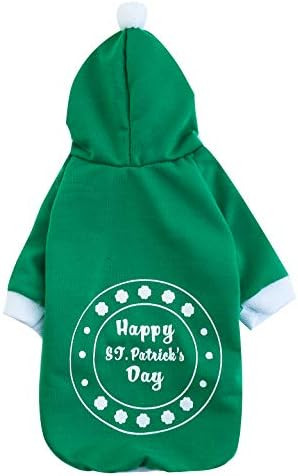 Impoosy St Patrick's Day Pet Dog Hoodies Funny Clover Shirt Cute Puppy Costume Clothes for Small Med | Amazon (US)