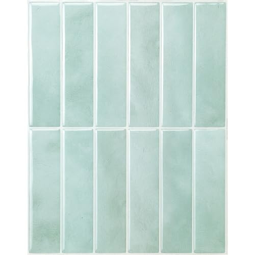 Smart Tiles Peel and Stick backsplash, Stacked Teal, 11.43"x9" | Amazon (US)