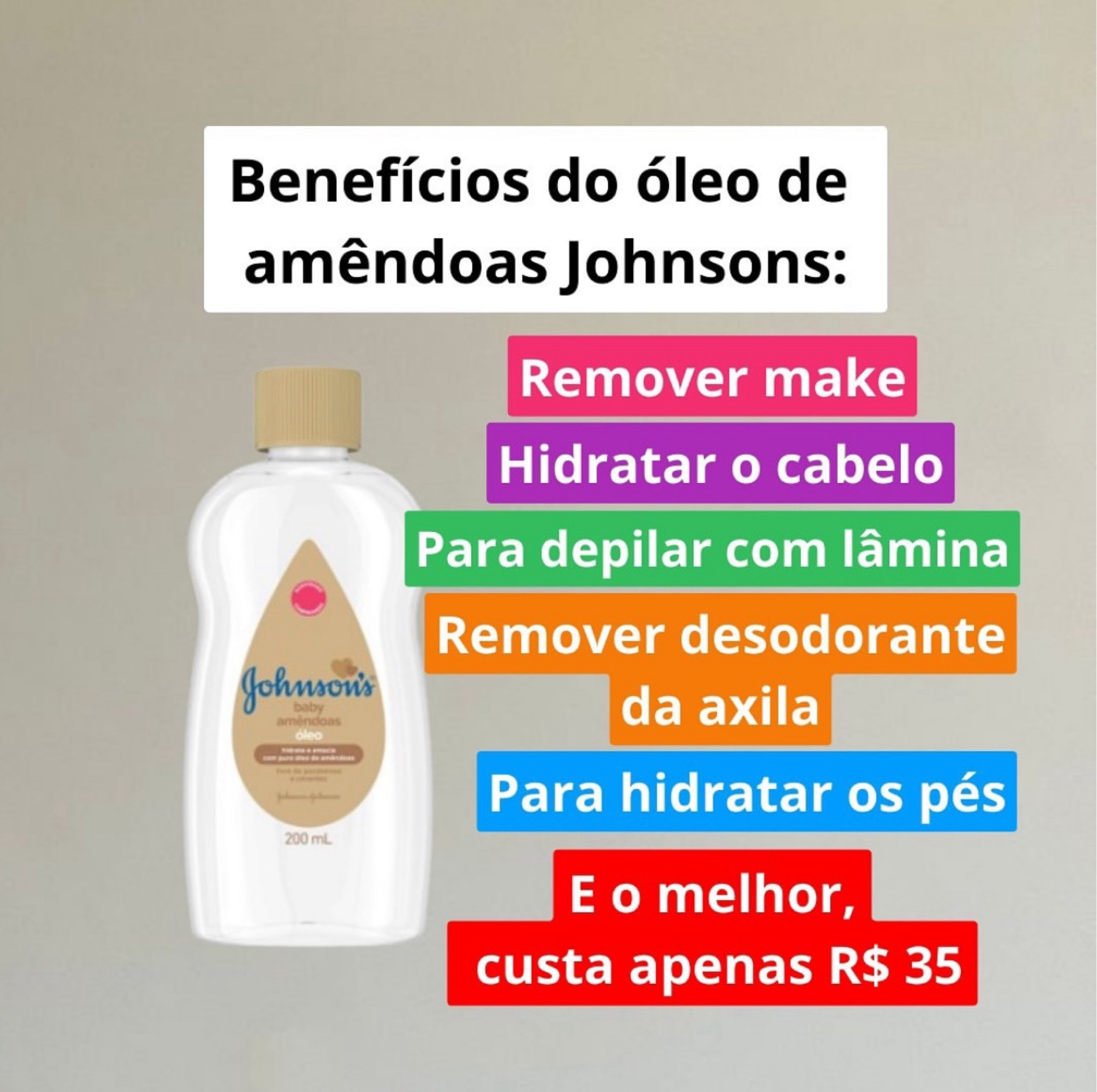 Descobri mais um produtinho cheio de benefícios: o óleo de amêndoas Johnson’s! 💛 Preparamos um post especial destacando todas as vantagens. Venha conferir e se encantar com os benefícios desse maravilhoso aliado para a pele! ✨


#LTKsale #LTKbrasil #LTKbeauty