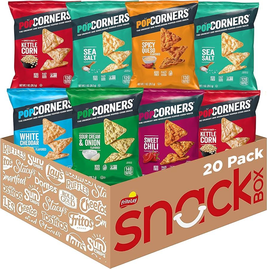 PopCorners Popped Corn Snacks, Sampler Pack Gluten Free, 1 Ounce (Pack of 20) | Amazon (US)