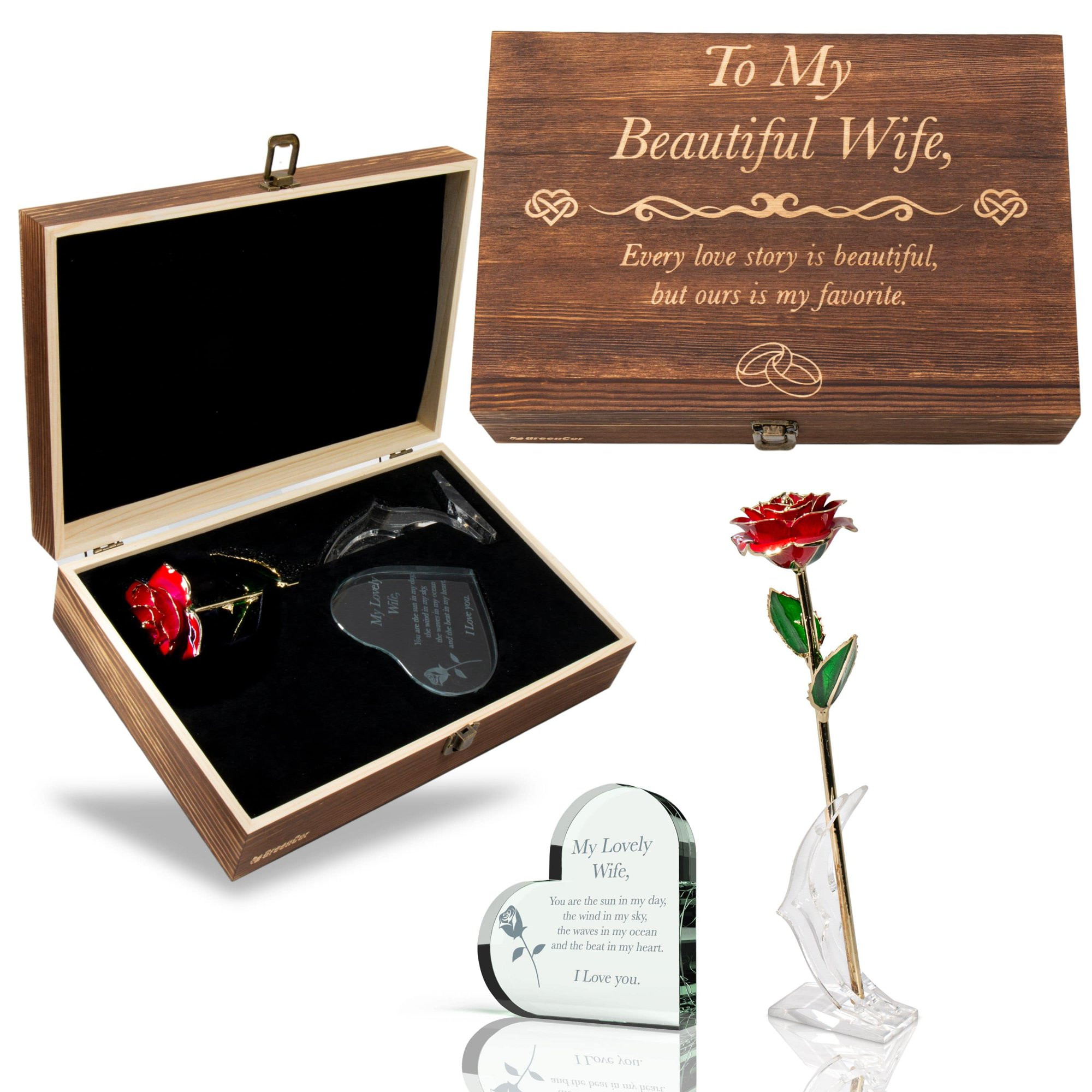 GreenCor Anniversary Gifts for Her | Anniversary Wife | Women – Engraved Wooden Gift Set 'to My... | Walmart (US)