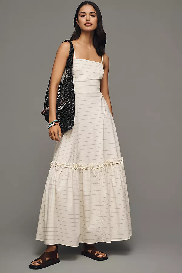 WeWoreWhat Sleeveless Ruffle A-Line Midi Dress | Anthropologie (US)