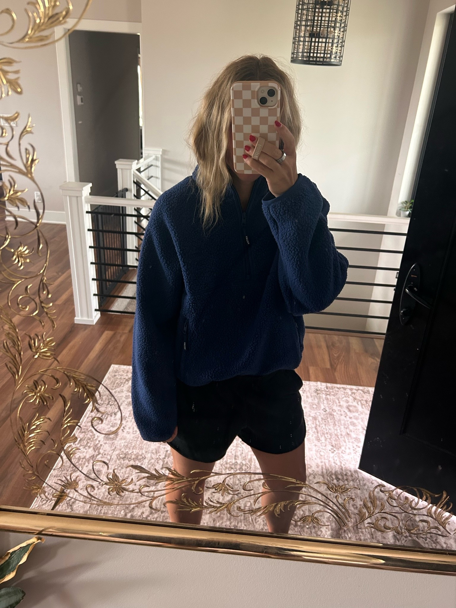 Aritzia polartec fleece - wearing a large in the Byron Blue. Definitely size up at least 1 (I went up 2 sizes & it’s still not very loose)!

#LTKootd #LTKgrwm #LTKmomlife