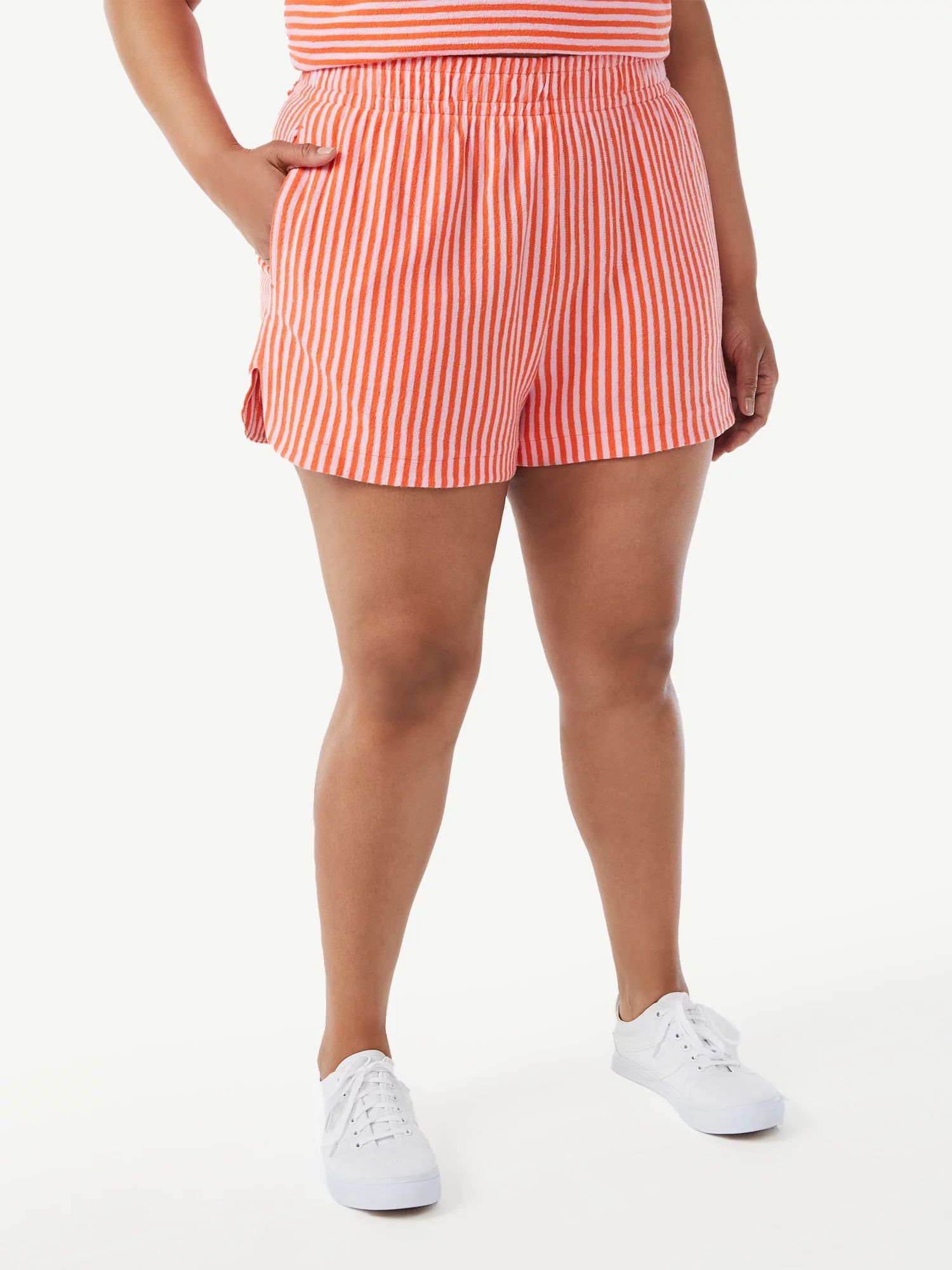 Free Assembly Women's Cotton Shorts with Side Slits | Walmart (US)