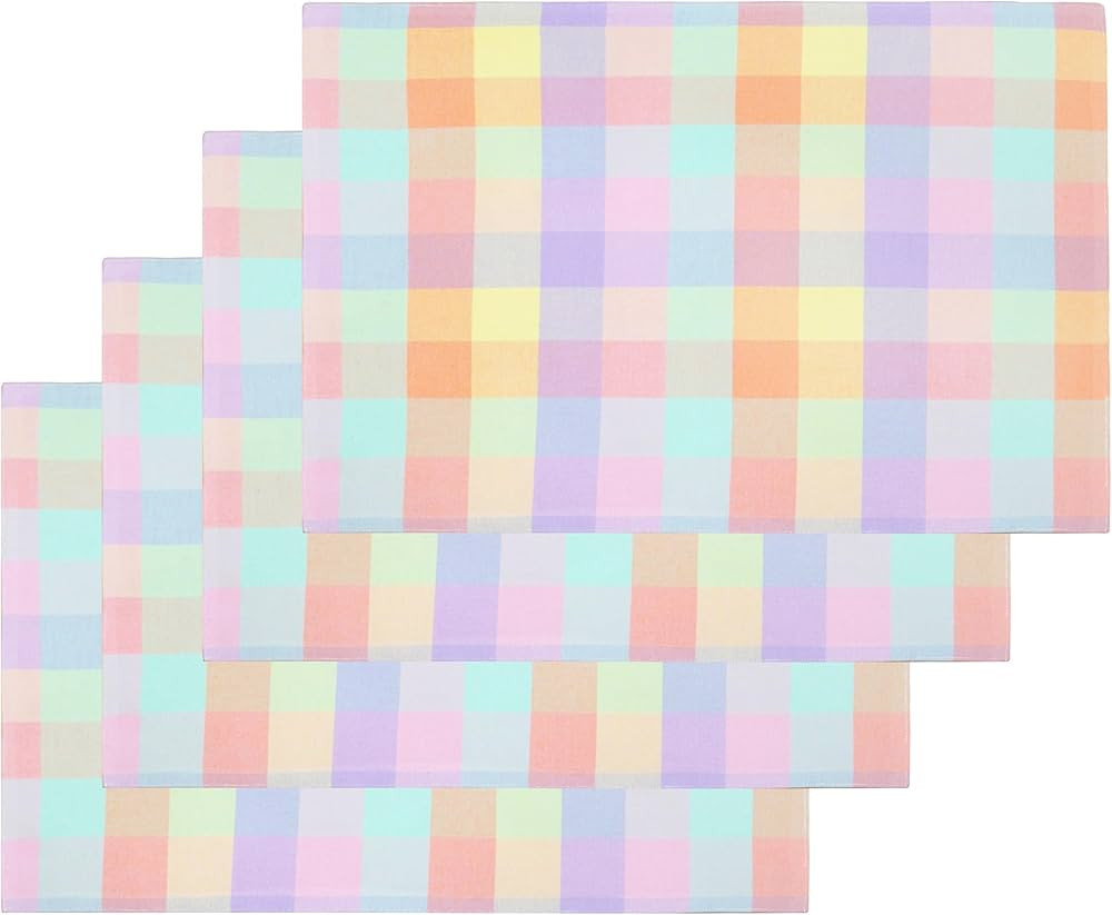 PurpleEssences Buffalo Plaid Placemats, Set of 4, Washable Spill Proof Double Layer Woven Checker... | Amazon (US)